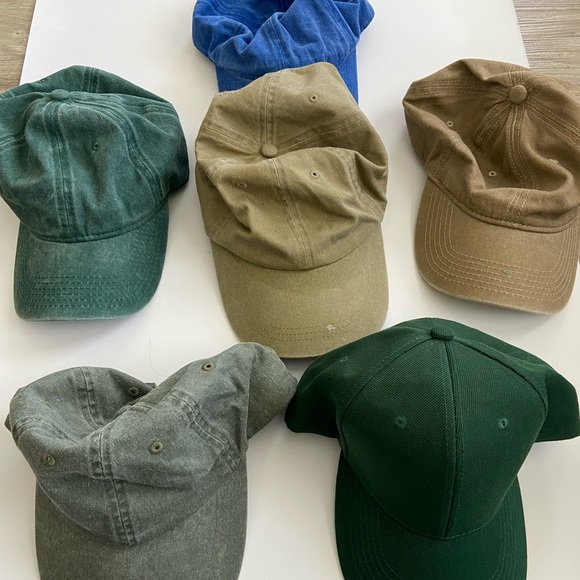 Accessories | Assorted Baseball Caps In Green And Tan | Poshmark